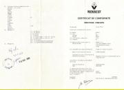 Certificate of conformity for Renault 